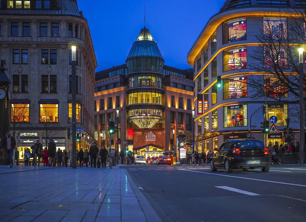 "View of Düsseldorf, one of the most beautiful cities in the world with its stunning skyline and architecture."