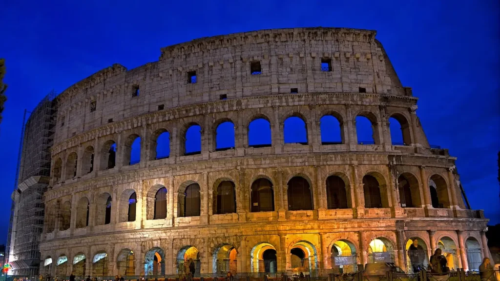 A breathtaking view of Rome, Italy, showcasing its historic architecture, including the Colosseum and St. Peter’s Basilica, making it one of the most beautiful cities in the world.

