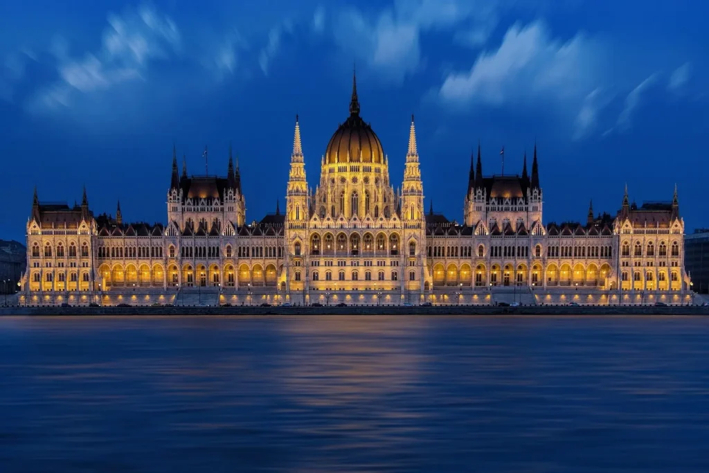  The majestic Hungarian Parliament Building in Budapest, one of the most iconic landmarks in this affordable European city, representing one of the top cheap Europe destinations.