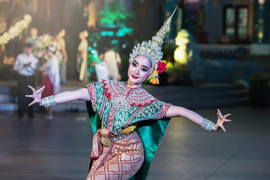 Traditional Ramayana performance during a cultural festival, showcasing dancers in traditional attire, highlighting the rich cultural heritage of adventure travel destinations."