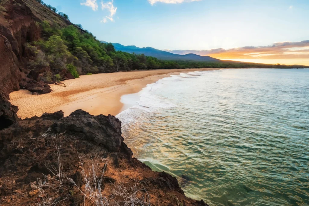 "Stunning view of Kihei, one of the best cities to live in Maui, showcasing beautiful beaches and a peaceful island lifestyle."

