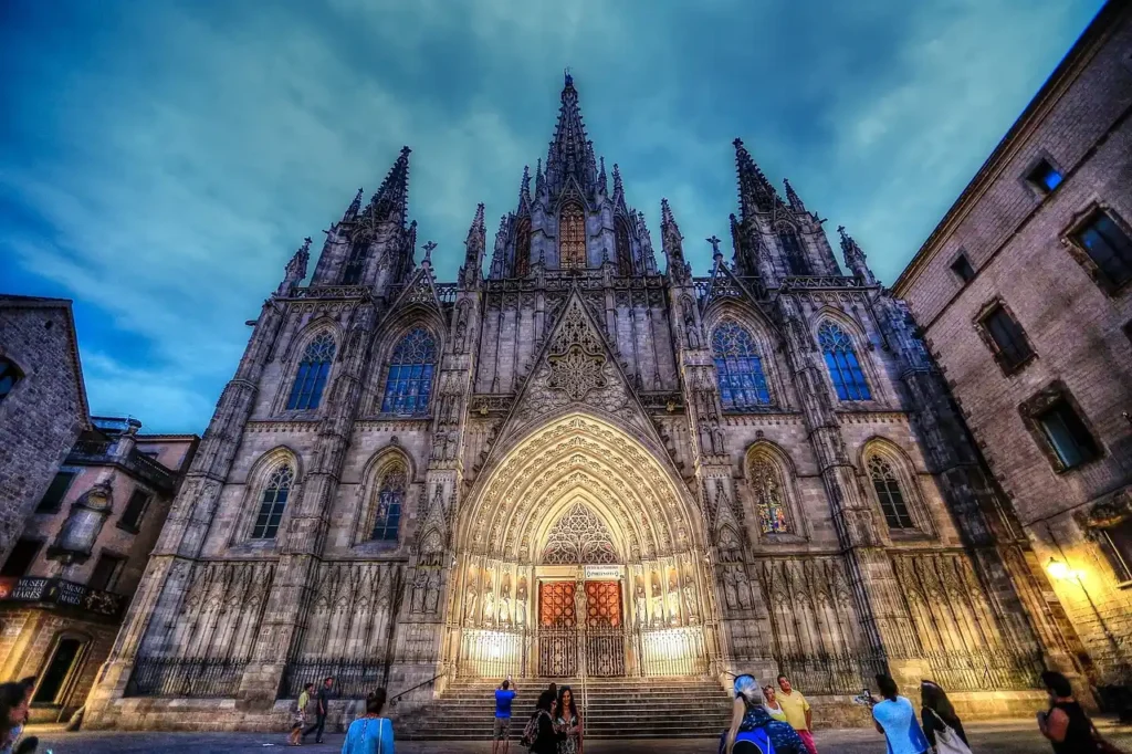 "La Sagrada Família, the iconic basilica in Barcelona, Spain, designed by Antoni Gaudí."