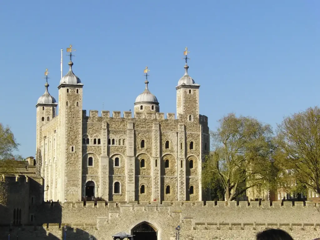 Tower of London: A historic fortress and iconic landmark in England, showcasing medieval architecture and rich history.