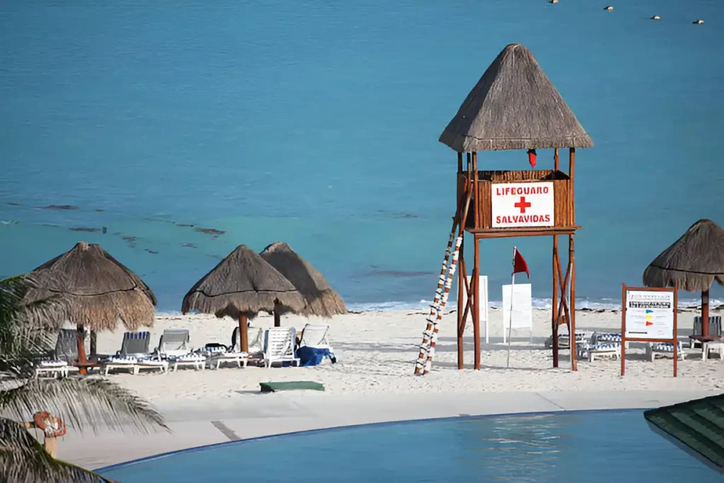 Caribbean beach with lifeguard tower, ideal during the best time to travel to Mexico Beach FL."