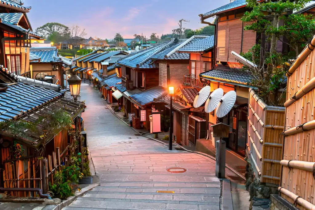 "Japan Travel Itinerary 10 Days: Kyoto’s traditional architecture surrounded by serene nature."