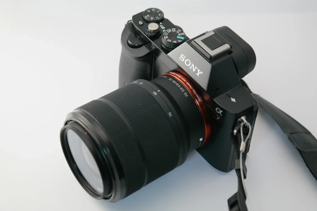 best camera for travel asia, Sony Alpha a7C mirrorless camera capturing stunning landscapes and vibrant street scenes."